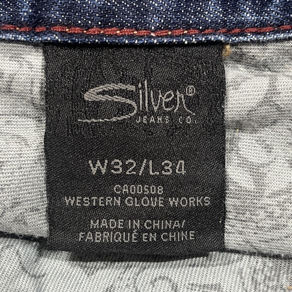 Silver Jeans Garner Relaxed Straight Mens 32x34, Fits 33x34 Dark Wash Denim - Picture 8 of 8